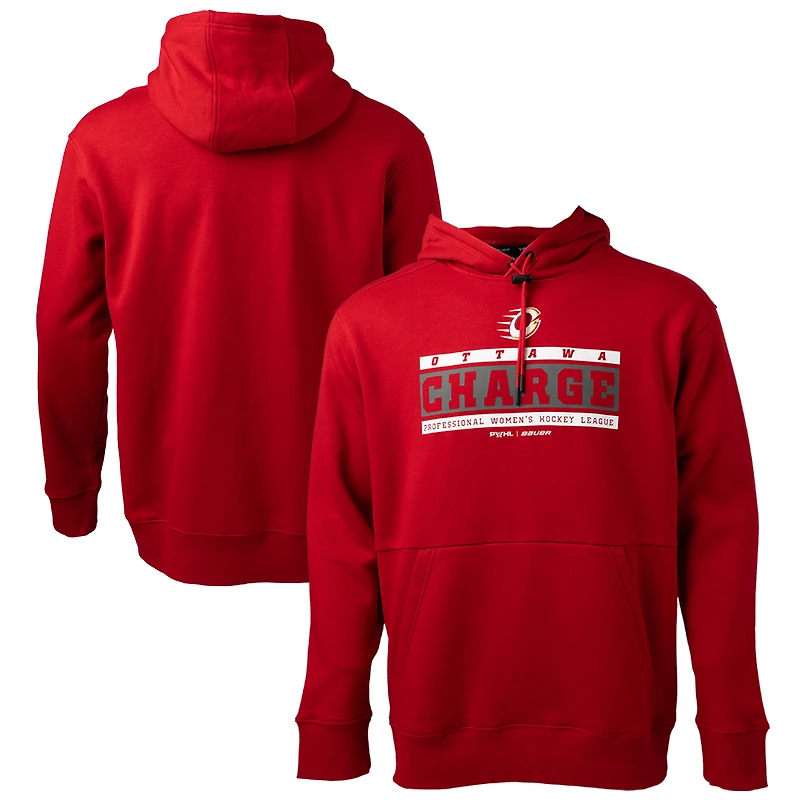 Sweat à capuche ultime rouge Ottawa Charge de hockey Bauer pour homme