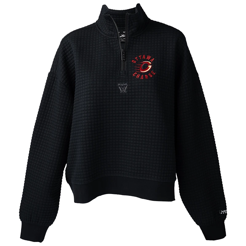 Women's Black Ottawa Charge Quilted Half-Zip Jacket