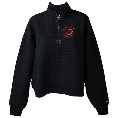 Women's Black Ottawa Charge Quilted Half-Zip Jacket