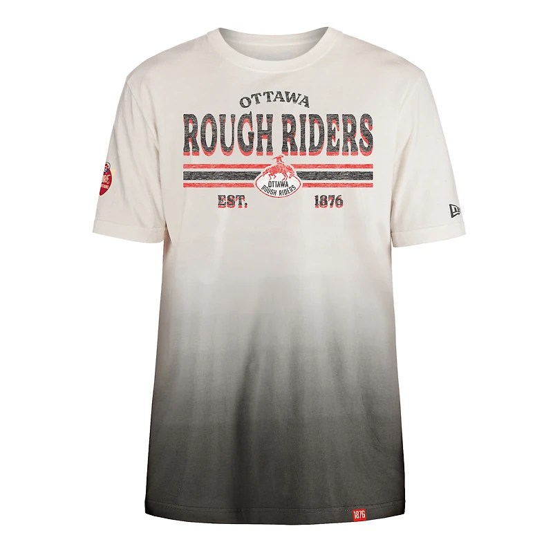 T-shirt New Era noir/crème pour hommes Rough Riders Turf Traditions d'Ottawa