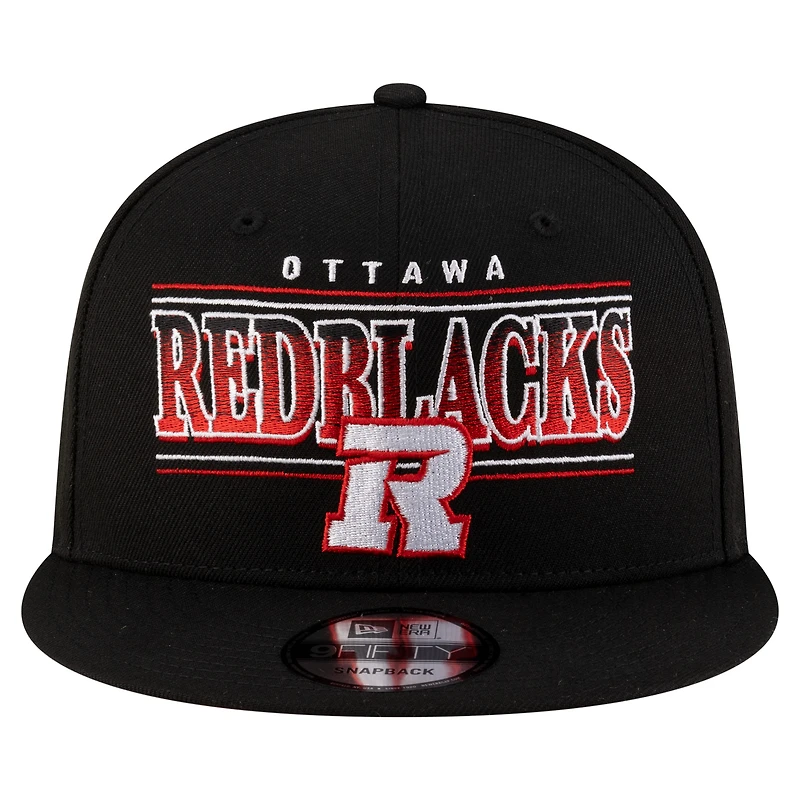 Casquette snapback noire New Era 9FIFTY pour homme, Ottawa Redblacks Sideline