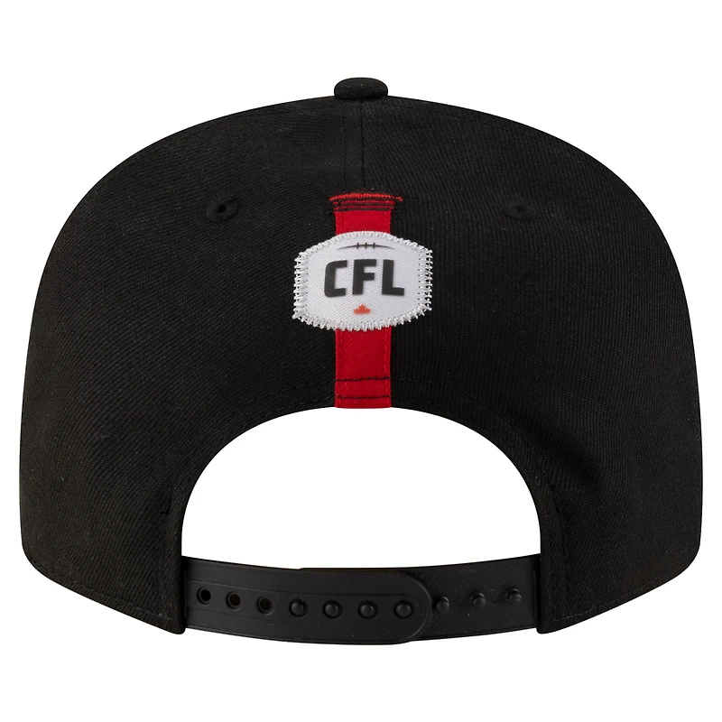 Casquette snapback noire New Era 9FIFTY pour homme, Ottawa Redblacks Sideline