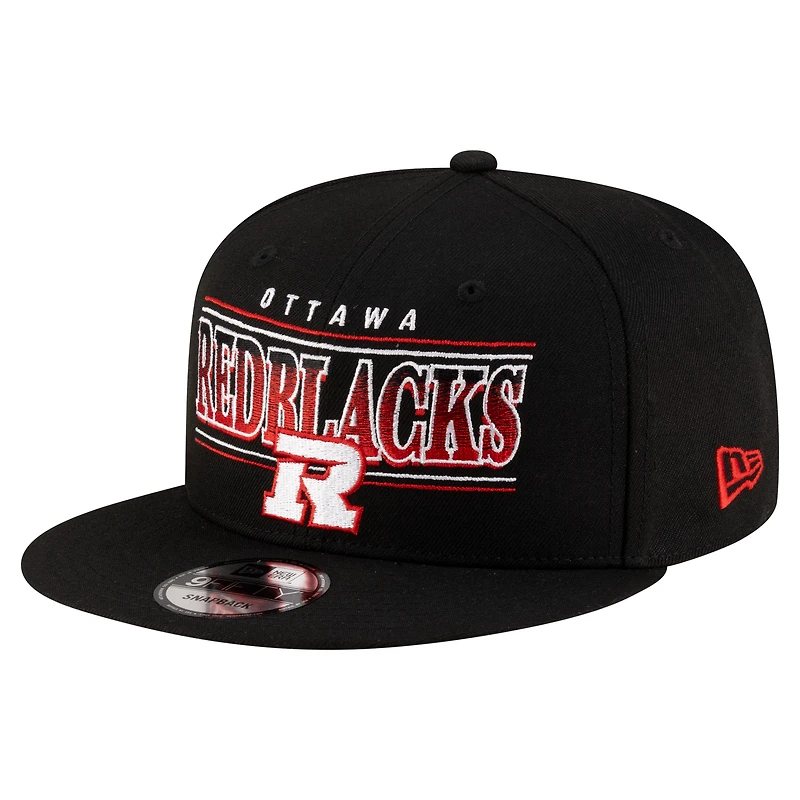 Casquette snapback noire New Era 9FIFTY pour homme, Ottawa Redblacks Sideline