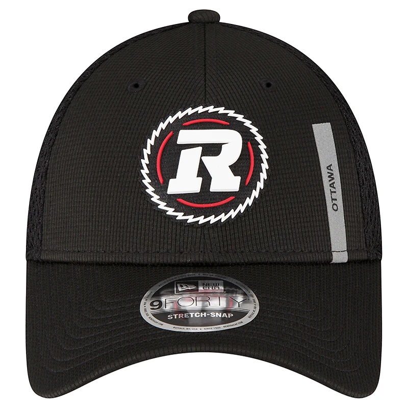 Men's New Era  Black Ottawa Redblacks Sideline 9FORTY Adjustable Hat