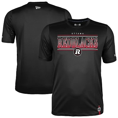 T-shirt de performance noir New Era pour homme, Ottawa Redblacks