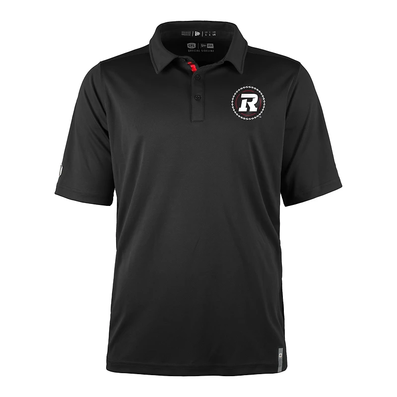 Men's New Era Black Ottawa Redblacks Sideline Roster Performance Polo