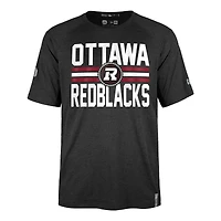 T-shirt de performance universitaire la ligne touche Ottawa Redblacks New Era pour homme, noir