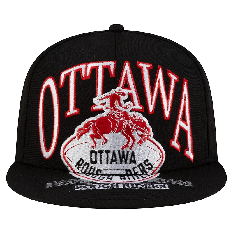 Casquette snapback 9FIFTY noire pour homme des Redblacks d'Ottawa de New Era