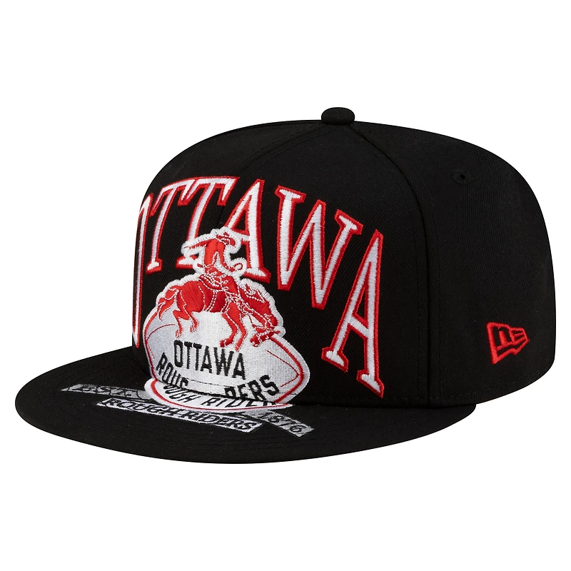 Casquette snapback 9FIFTY noire pour homme des Redblacks d'Ottawa de New Era