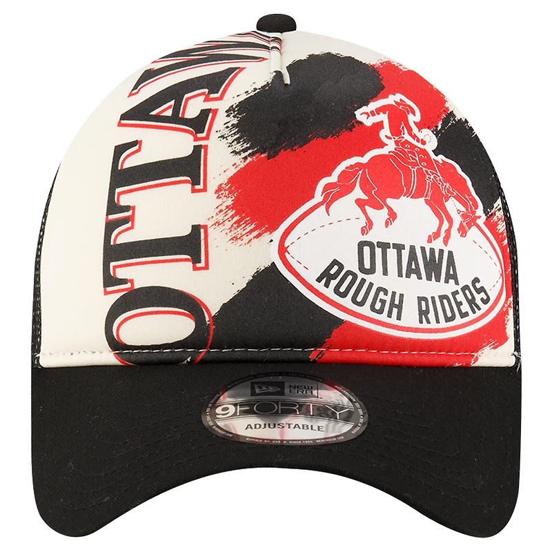 Men's New Era Black Ottawa Redblacks Turf Traditions 9FORTY Adjustable Hat