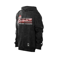 Men's New Era Black Ottawa Redblacks Turf Traditions Mineral Wash Vintage Fleece Hoodie