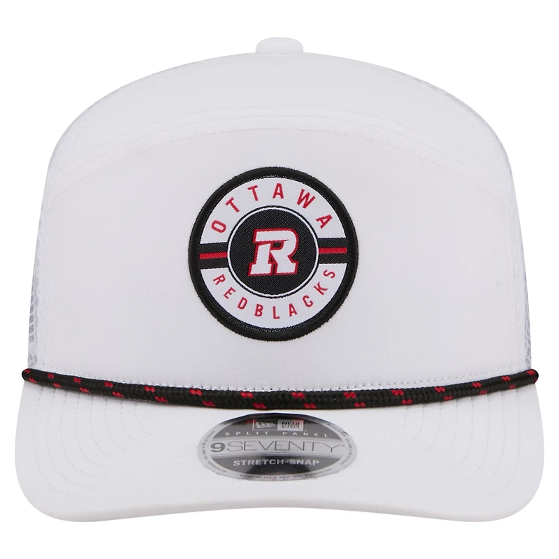 Casquette ajustable New Era blanche Ottawa Redblacks 2026 Sideline Rope 9SEVETNTY pour homme