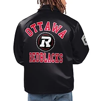 Veste d'entraîneurs à bouton-pression complète Starter Black Ottawa Redblacks Option Route pour hommes