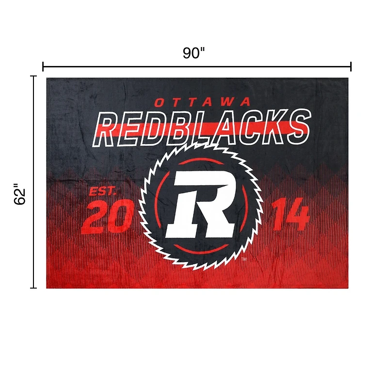 Couverture familiale des Redblacks d'Ottawa (62 po x 90 po)