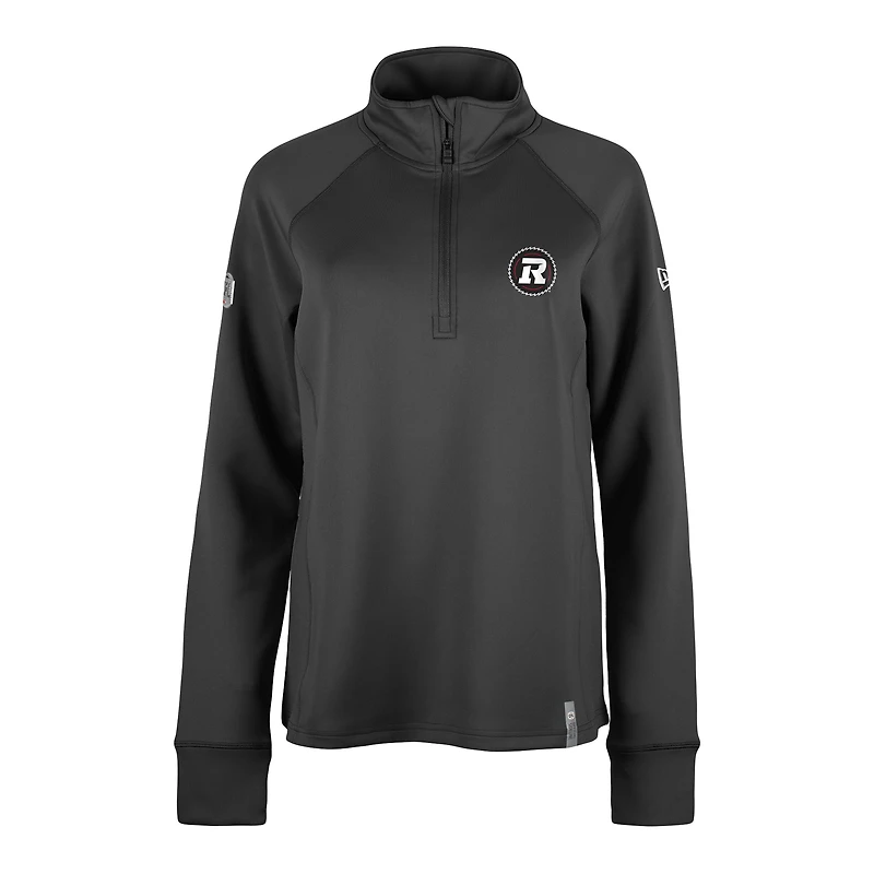 5th & Ocean by New Era Noir Ottawa Redblacks Sideline Piper Performance Raglan Quarter-Zip Top