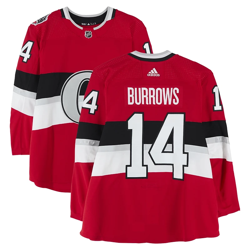 Alexandre Burrows Ottawa Senators Practice-Used #14 Red adidas Jersey vs. Montreal Canadiens on December 16, 2017 - NHL100 Classic - Worn During Warm-Ups
