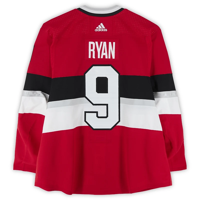 Bobby Ryan Ottawa Senators Practice-Used #9 Red adidas Jersey vs. Montreal Canadiens on December 16, 2017 - NHL100 Classic - Worn During Warm-Ups
