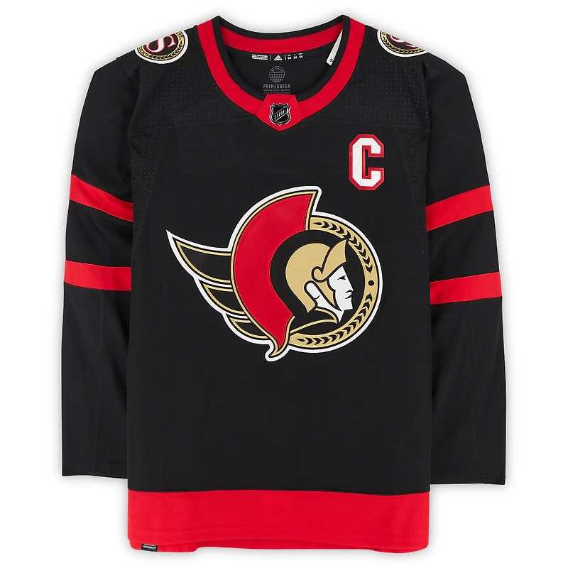 Maillot adidas authentique autographié par Brady Tkachuk des Sénateurs d'Ottawa avec l'inscription « NHL Debut 10/8/18 »
