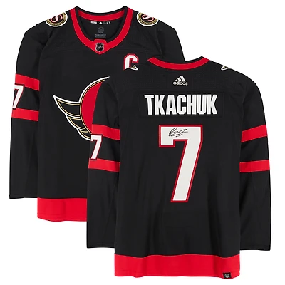 Brady Tkachuk Noir Sénateurs d'Ottawa Maillot adidas authentique autographié