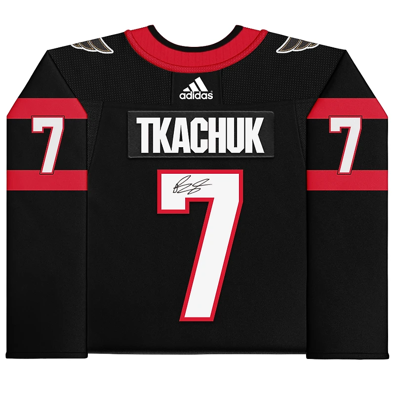 Brady Tkachuk Black Ottawa Senators Autographed adidas Authentic Jersey