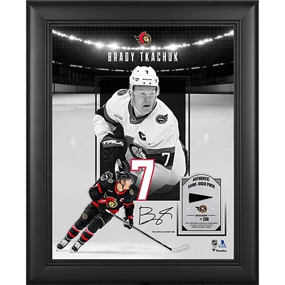 Brady Tkachuk Ottawa Senators Facsimile Signature Framed 11" x 14" Showcase Collage with a Piece of Game-Used Puck - Limited Edition of 250