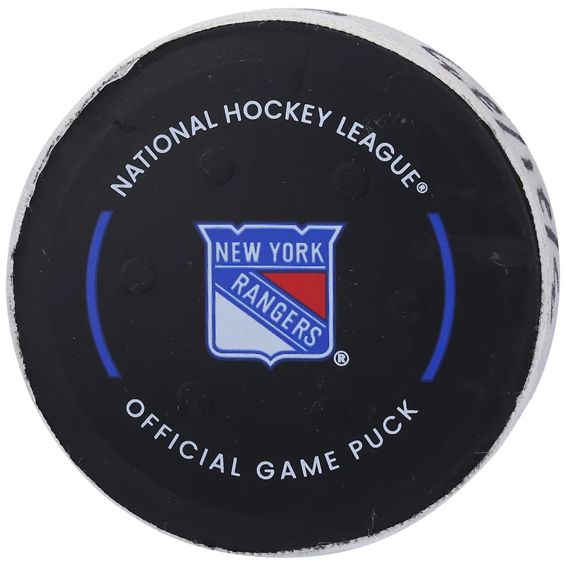 Rondelle de but utilisée par Claude Giroux lors du match des Sénateurs d'Ottawa du 2 mars 2023 contre les Rangers de New York