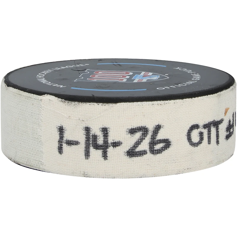 Dylan Cozens Ottawa Senators Game-Used Goal Puck vs. New York Rangers on January 14, 2026
