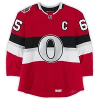 Erik Karlsson Ottawa Senators Practice-Used #65 Red adidas Jersey vs. Montreal Canadiens on December 16, 2017 - NHL100 Classic - Worn During Warm-Ups