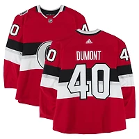 Gabriel Dumont Ottawa Senators Practice-Used #40 Red adidas Jersey vs. Montreal Canadiens on December 16, 2017 - NHL100 Classic - Worn During Warm-Ups