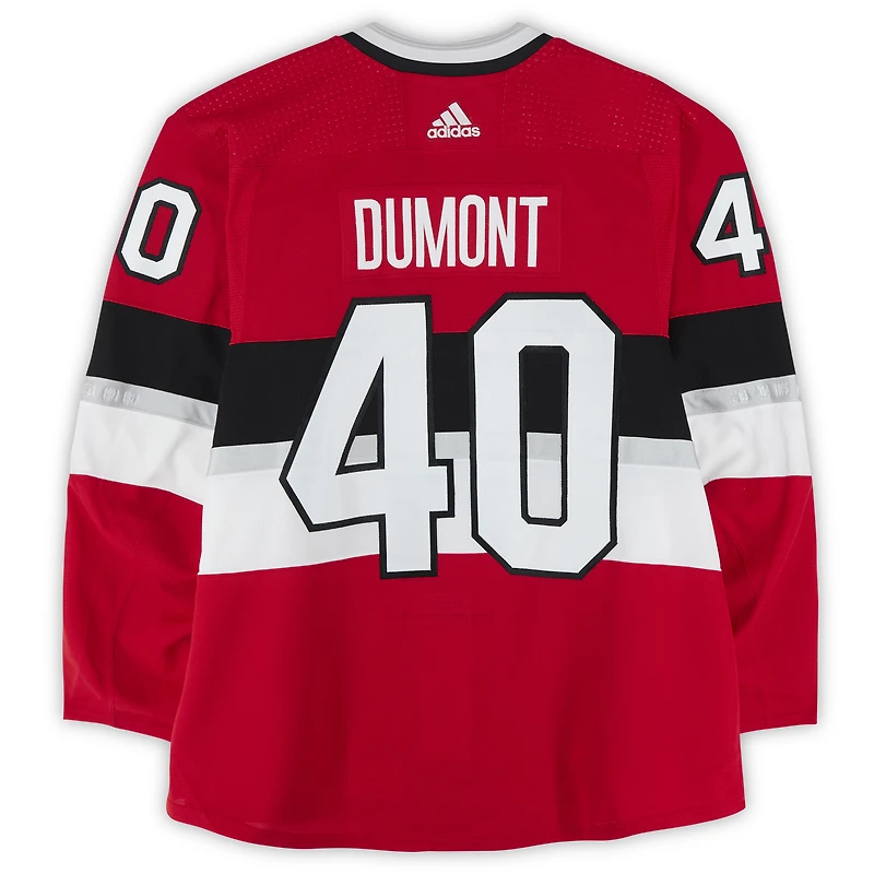 Gabriel Dumont Ottawa Senators Practice-Used #40 Red adidas Jersey vs. Montreal Canadiens on December 16, 2017 - NHL100 Classic - Worn During Warm-Ups