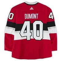 Gabriel Dumont Ottawa Senators Practice-Used #40 Red adidas Jersey vs. Montreal Canadiens on December 16, 2017 - NHL100 Classic - Worn During Warm-Ups