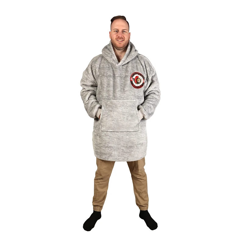 Gray Ottawa Senators Game Time Hoodie Blanket