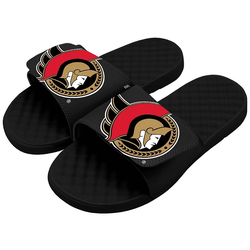 ISlide Black Ottawa Senators Blown-Up Logo - Slide Sandals