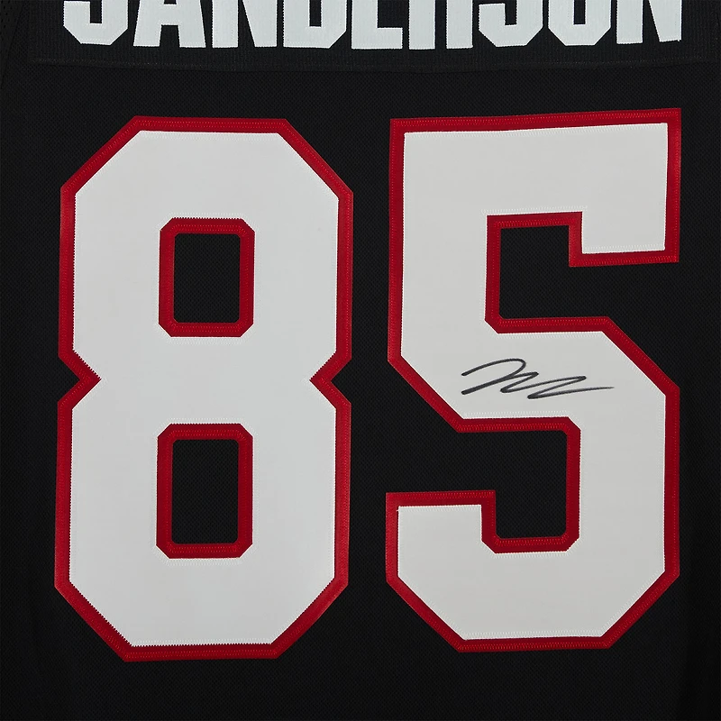 Maillot authentique Adidas noir autographié par Jake Sanderson des Sénateurs d'Ottawa