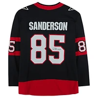 Maillot noir autographié des Fanatics Breakaway des Sénateurs d'Ottawa par Jake Sanderson