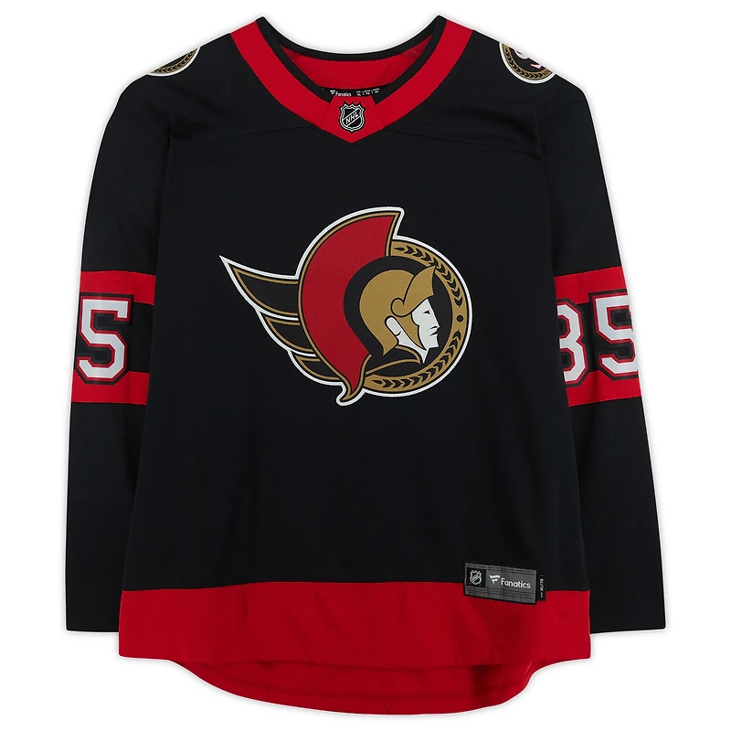 Maillot noir autographié des Fanatics Breakaway des Sénateurs d'Ottawa par Jake Sanderson