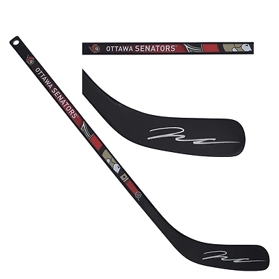 Bâton de hockey miniature en composite autographié par Jake Sanderson des Sénateurs d'Ottawa