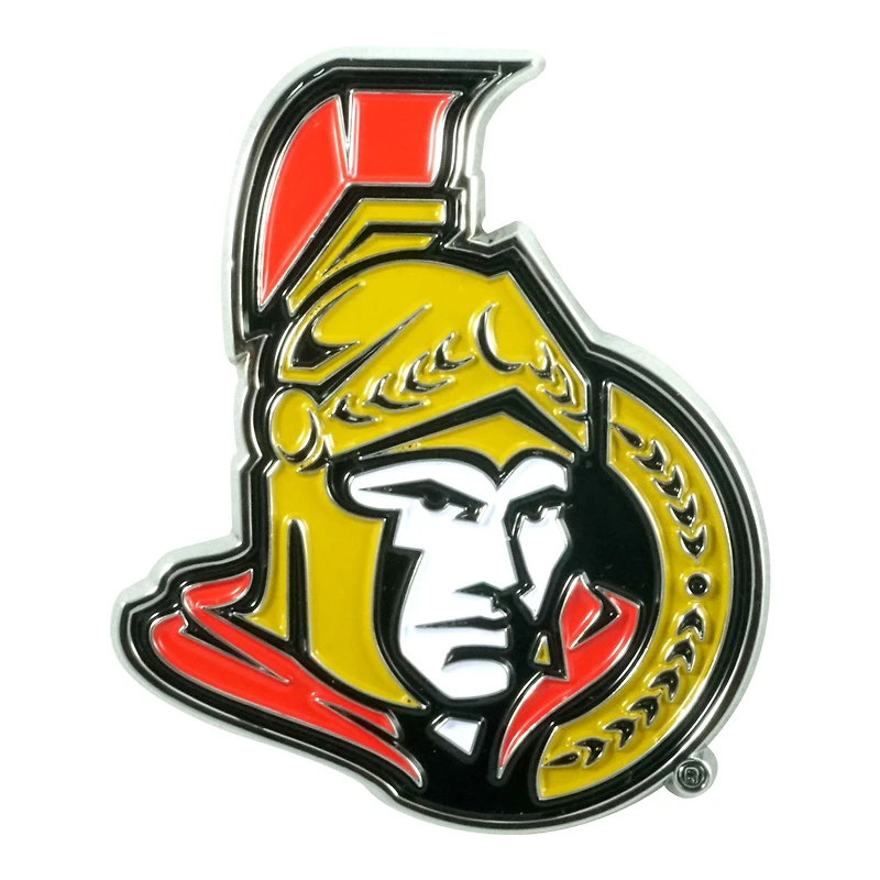 Logo des Sénateurs d'Ottawa, emblème automobile en relief et couleur