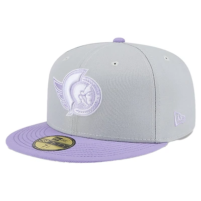 Casquette ajustée bicolore 59FIFTY pour homme New Era gris/violet des Sénateurs d'Ottawa