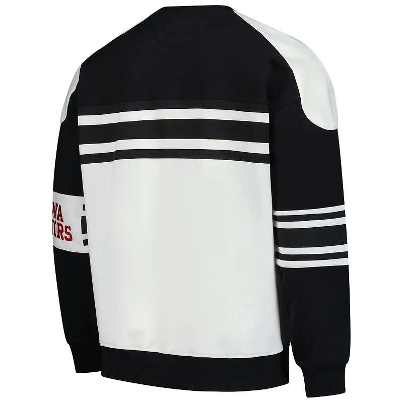 Men's Starter White Ottawa Senators Defense Fleece Crewneck Pullover Sweatshirt