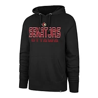 Sweat à capuche pull noir pour homme « 47 Ottawa Senators » avec titre et signature