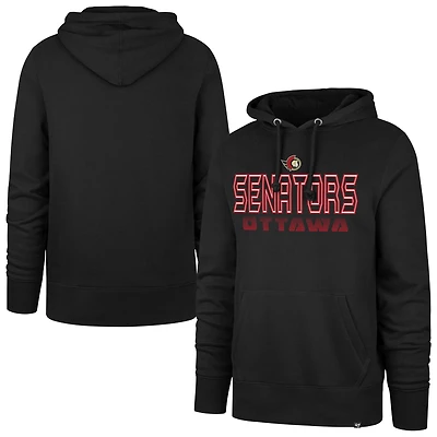 Men's '47 Black Ottawa Senators Byline Headline Pullover Hoodie