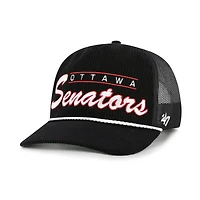 Men's '47  Black Ottawa Senators Double Header Mesh Hitch Adjustable Hat
