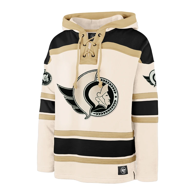 Men's '47  Cream Ottawa Senators Nilley Superior Lacer Fleece Hoodie