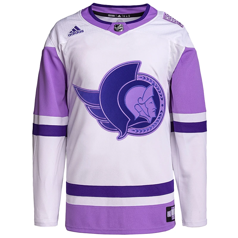 adidas Sénateurs d'Ottawa blancs pour hommes - Maillot vierge authentique Primegreen
