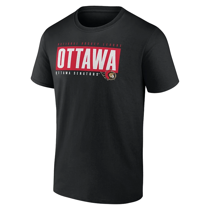 Men's Black Ottawa Senators Blocked Out T-Shirt