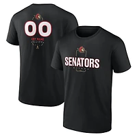Men's Black Ottawa Senators Custom Midfielder T-Shirt
