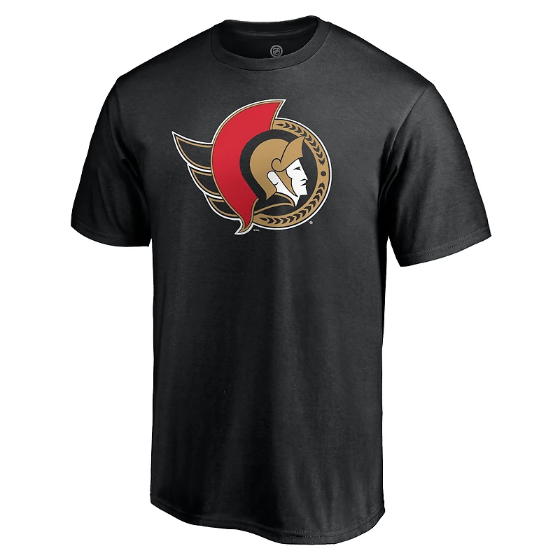 T-shirt noir pour homme avec logo principal des Sénateurs d'Ottawa