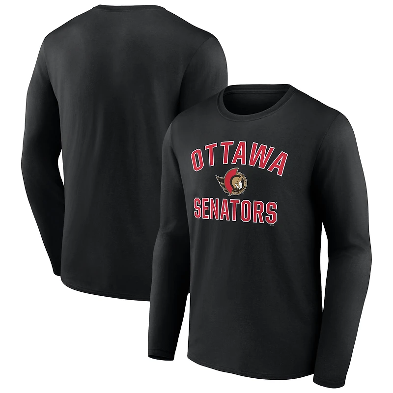 Men's  Black Ottawa Senators Victory Arch Long Sleeve T-Shirt
