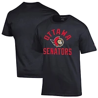 T-shirt Champion noir pour homme avec logo principal des Sénateurs d'Ottawa